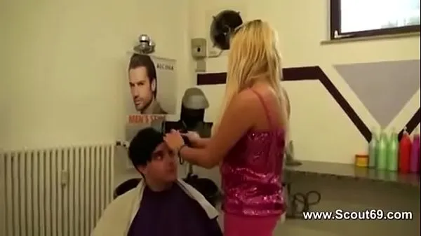 German Hot Teen Hair Stylistin with Silicon Tits Fuck Customer Phim hay lớn
