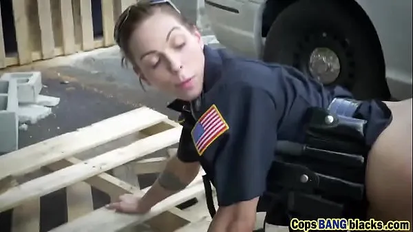 Big Two female cops fuck a black dude as his punishement fine Movies