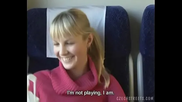 Büyük Czech streets Blonde girl in train güzel Filmler