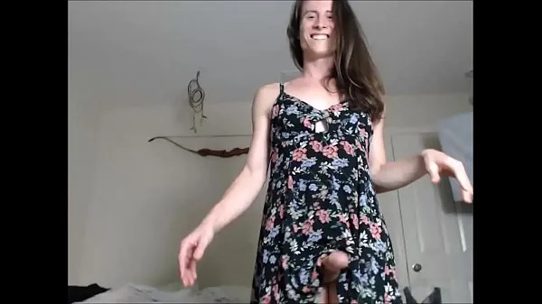 Store Shemale in a Floral Dress Showing You Her Pretty Cock fine film