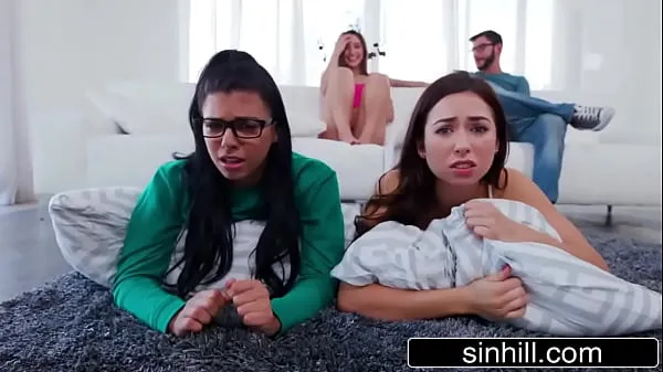 Big Pervy Stepbro Fucks His Stepsis and Her Two Hot Besties - Gina Valentina, Abella Danger, Melissa Moore fine Movies