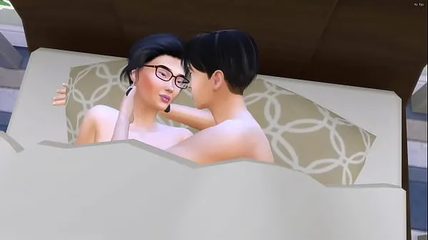 Veľké Asian step Brother Sneaks Into His Bed After Masturbating In Front Of The Computer - Asian Family skvelé filmy