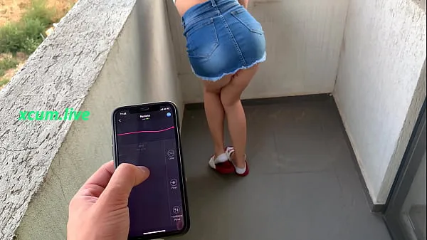 Store Controlling vibrator by step brother in public places fine filmer