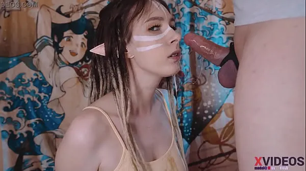 Big Fucking the mouth of a beautiful elf girl in dreadlocks! Oral sex with a pretty girl! Cum in her mouth! Drooling blowjob and deep throat girlfriend! Facial ! Tall girl cosplays an elf ! Big boobs fine Movies