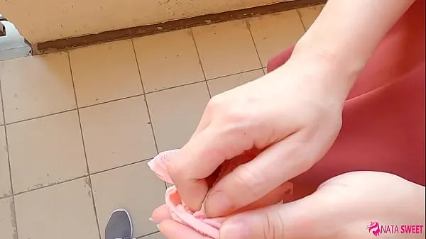 Sexy neighbor in public place wanted to get my cum on her panties. Risky handjob and blowjob - Active by Nata Sweet Film bagus yang bagus