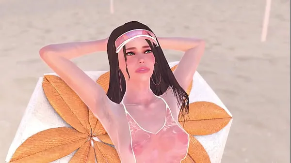 대형 Animation naked girl was sunbathing near the pool, it made the futa girl very horny and they had sex - 3d futanari porn 고급 영화