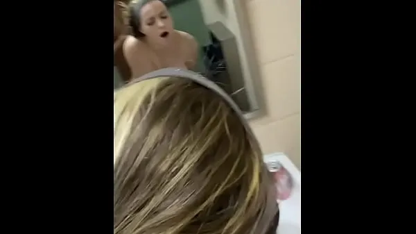 대형 Cute girl gets bent over public bathroom sink 고급 영화