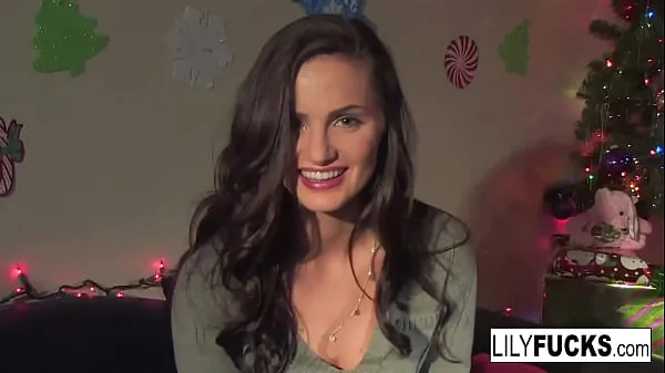 Big Lily tells us her horny Christmas wishes before satisfying herself in both holes fine Movies
