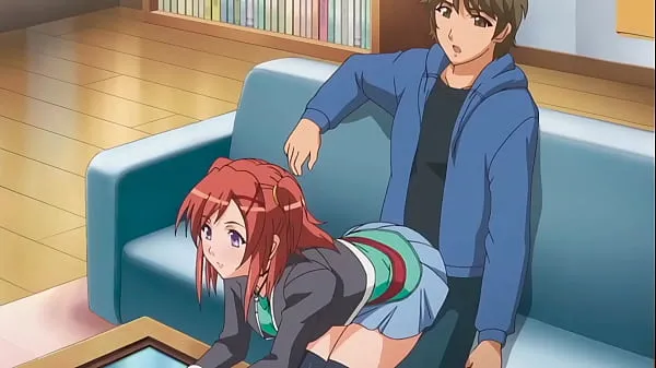 Suuret step Brother gets a boner when step Sister sits on him - Hentai [Subtitled hienot elokuvat